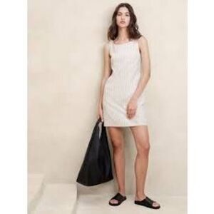NWT •	Banana Republic Linen Blend Pinstripe Sheath Dress Women’s 16